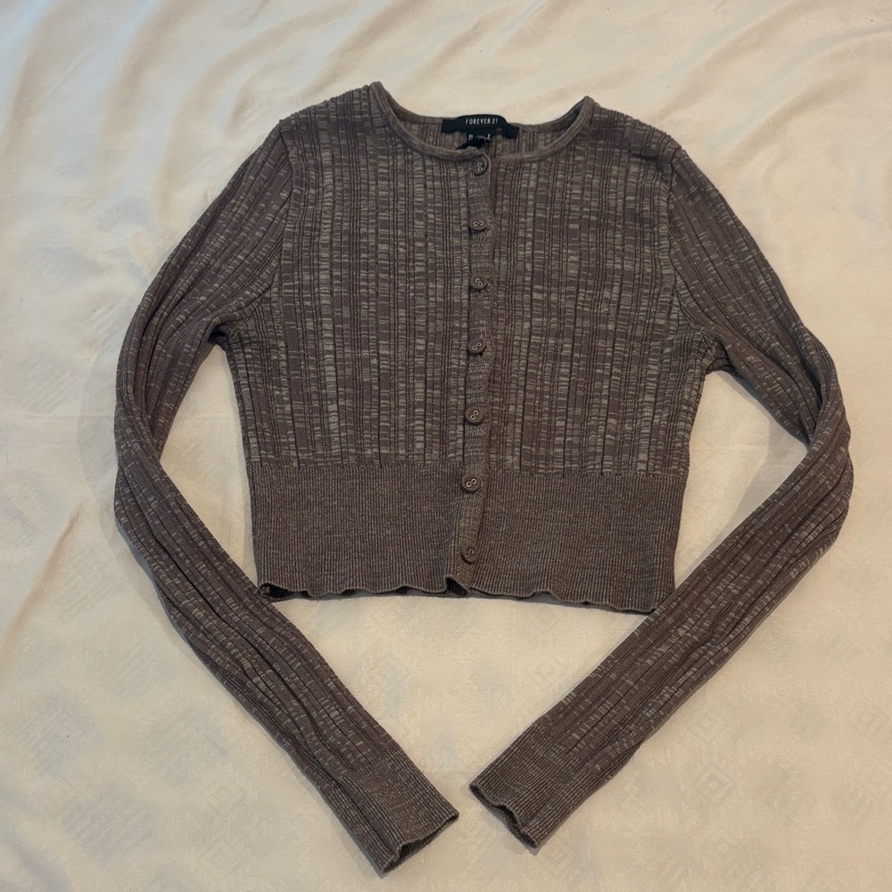Brown Short Cardigan